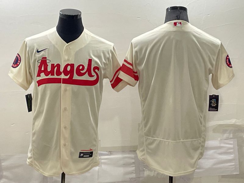 Men Los Angeles Angels Blank Cream City Edition Elite Nike 2022 MLB Jersey->los angeles angels->MLB Jersey